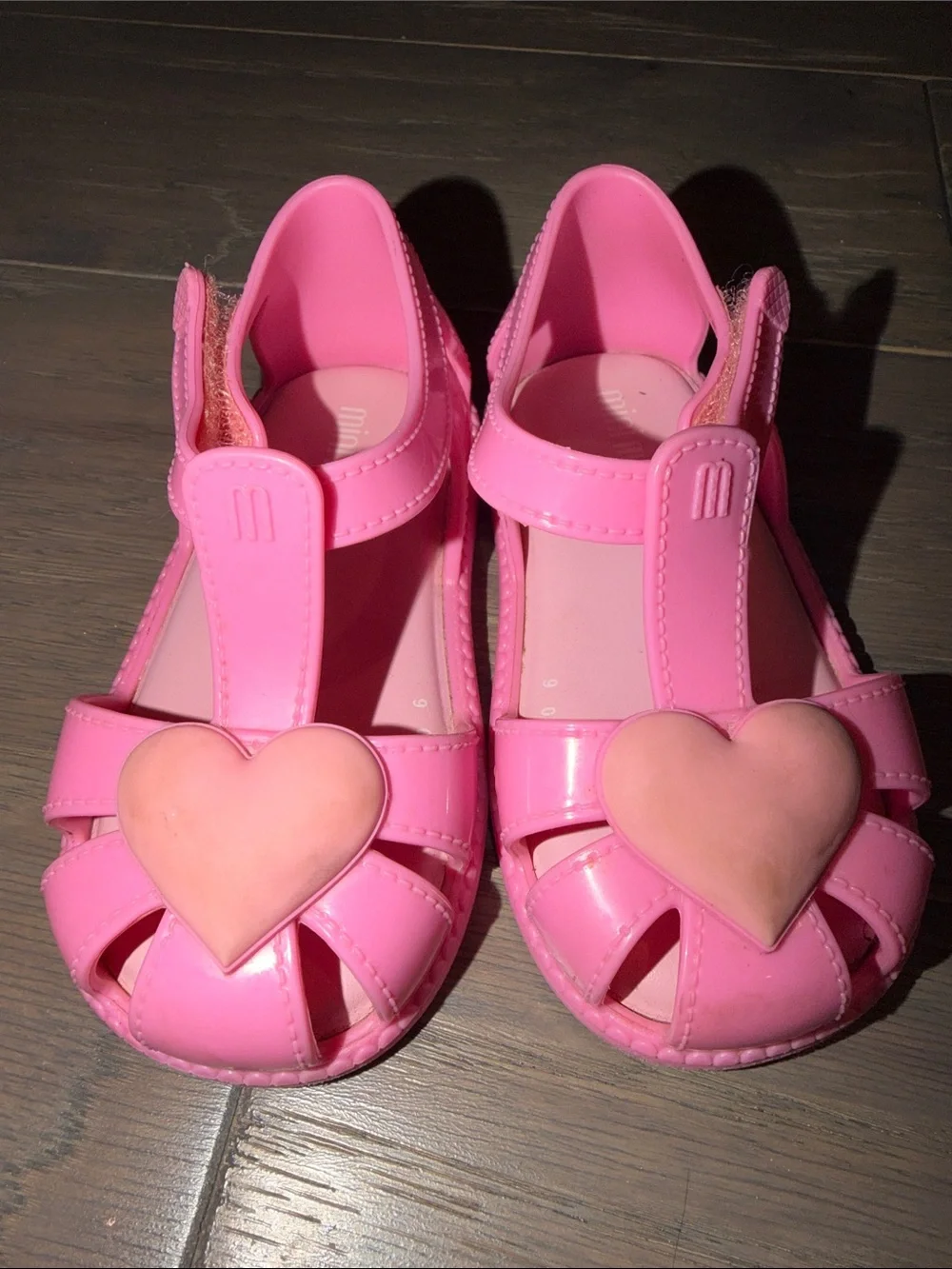 Mini Melissa Girls Pink Heart Sandals
